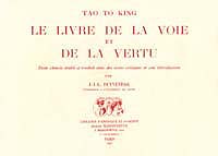 Tao tö king, trad. J.-J.-L. DUYVENDAK